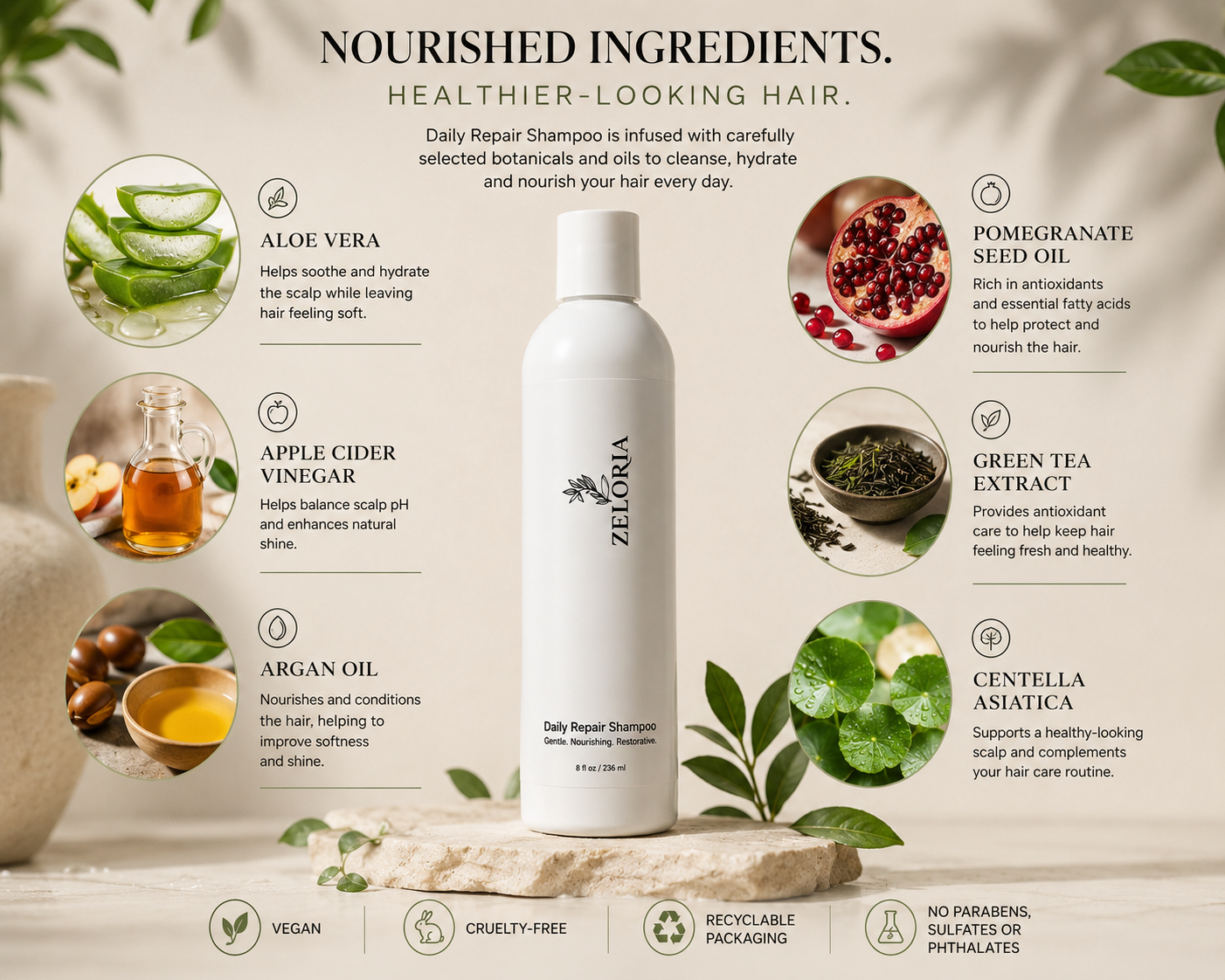 Zeloria Daily Repair Shampoo